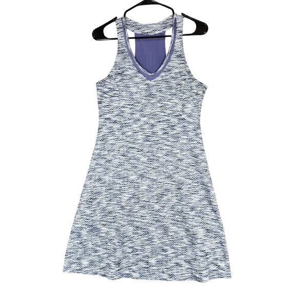 MPG Racer Back Tank Dress sz M Women Space Dye Purple White Performance Athletic - Picture 1 of 12